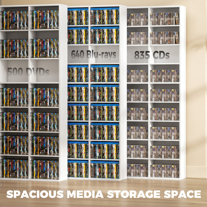 835 CD/500 DVD Storage Unit, Blu-ray Media Storage Shelf with 27 Compa