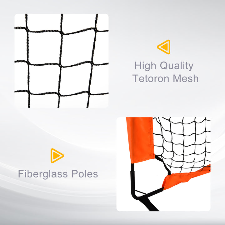 Set of 2 Football Goal Net 6 x 3 ft Foldable Outdoor Sport Training Teens Adults Football with Carrying Bag Orange