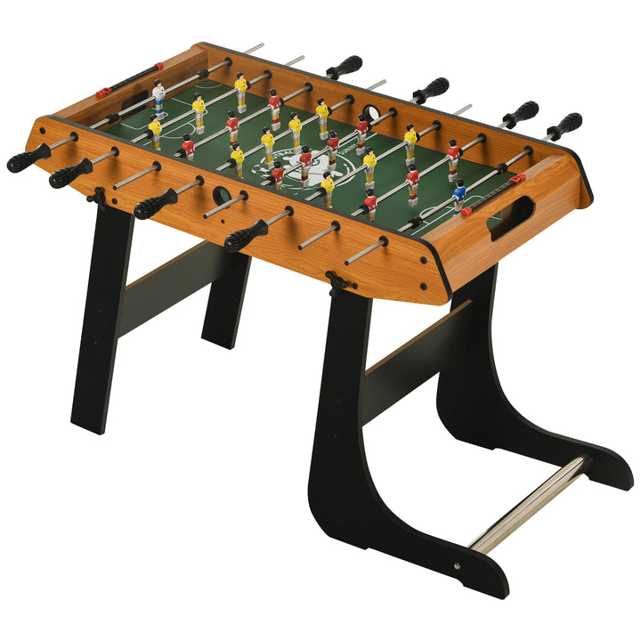 HOMCOM Folding Football Gaming Table Mini Foosball Soccer Table for Family Fun Kids Toy Indoor Play Sports