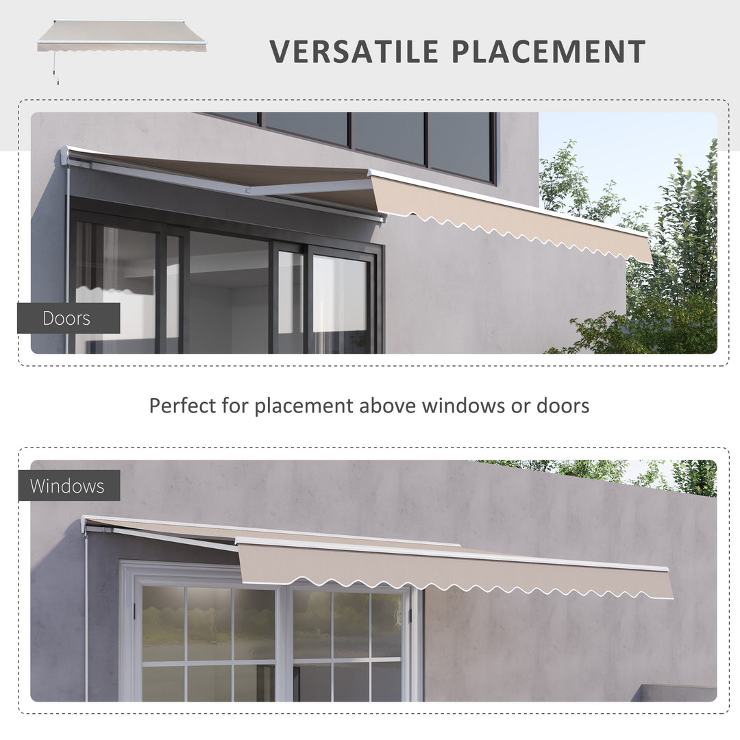 Outsunny 3.5Lx2.5M Retractable Awning-Cream White