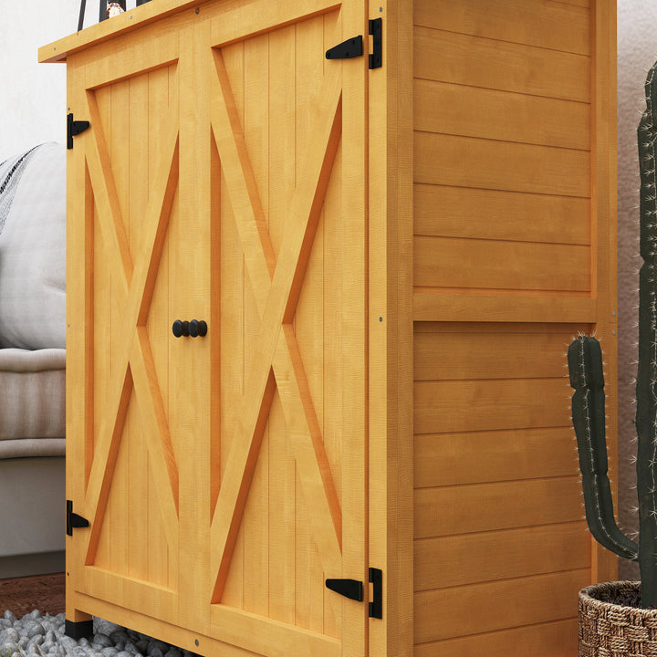 46.5 x 97cm Compact Wooden Storage Shed - Yellow