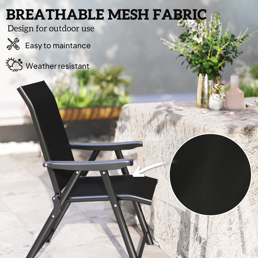 Set of Two Folding Outdoor Chairs - Black