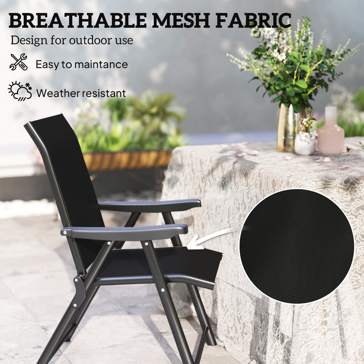 Set of Two Folding Outdoor Chairs - Black