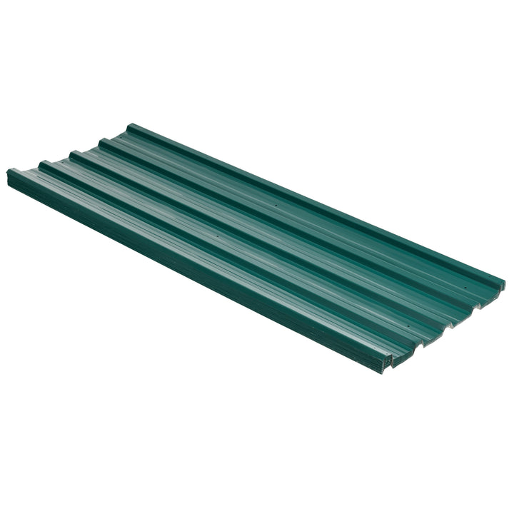 Outsunny Corrugated Roofing Sheets, Pack of 12, Galvanised Metal Roofing Sheets for Greenhouse, Garage, Storage Shed, Carport, 129 x 45cm, Green