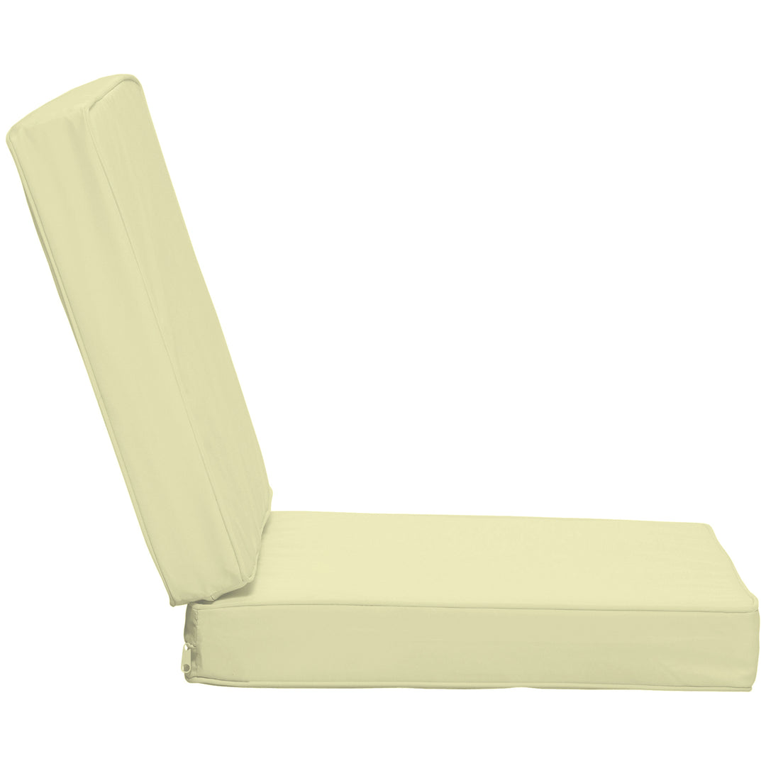 Set of 2 Garden Seat and Back Cushion Set, Replacement Cushions for Outdoor Furniture with Seat Cushion and Back Cushion, Cream White