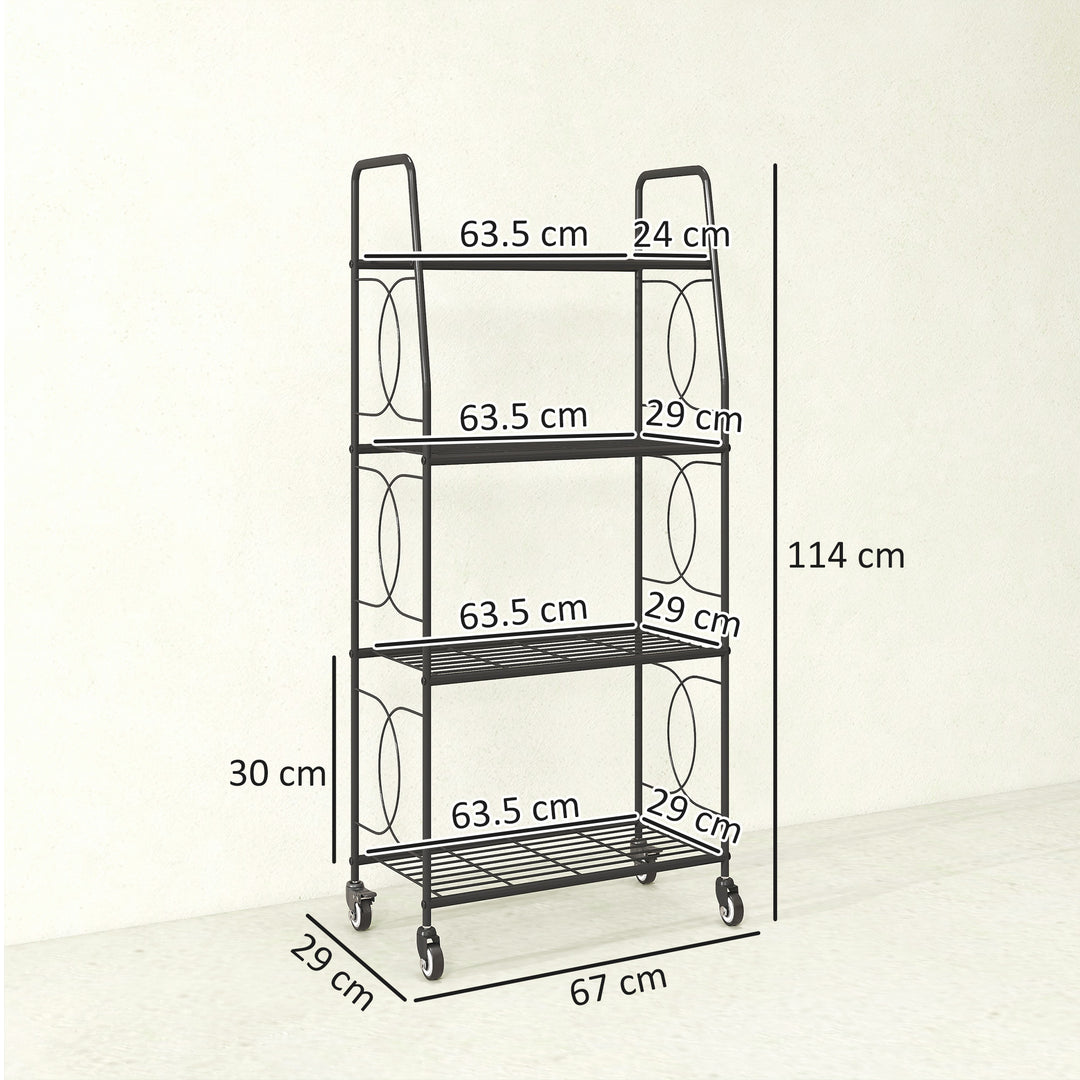 4-Tier Metal Plant Stand, Heavy Duty Ladder Shelf Potted Plants Displa