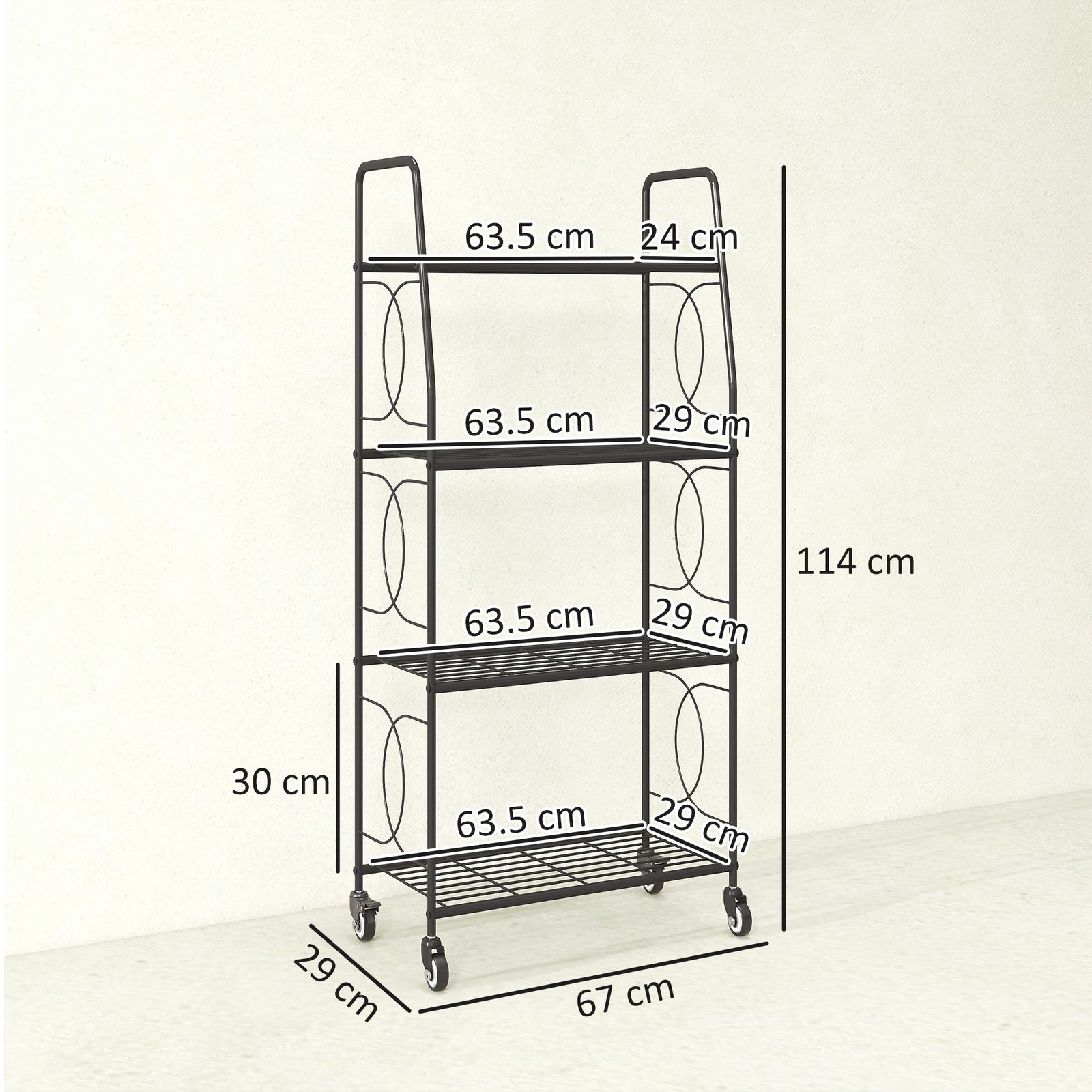 4-Tier Metal Plant Stand, Heavy Duty Ladder Shelf Potted Plants Displa