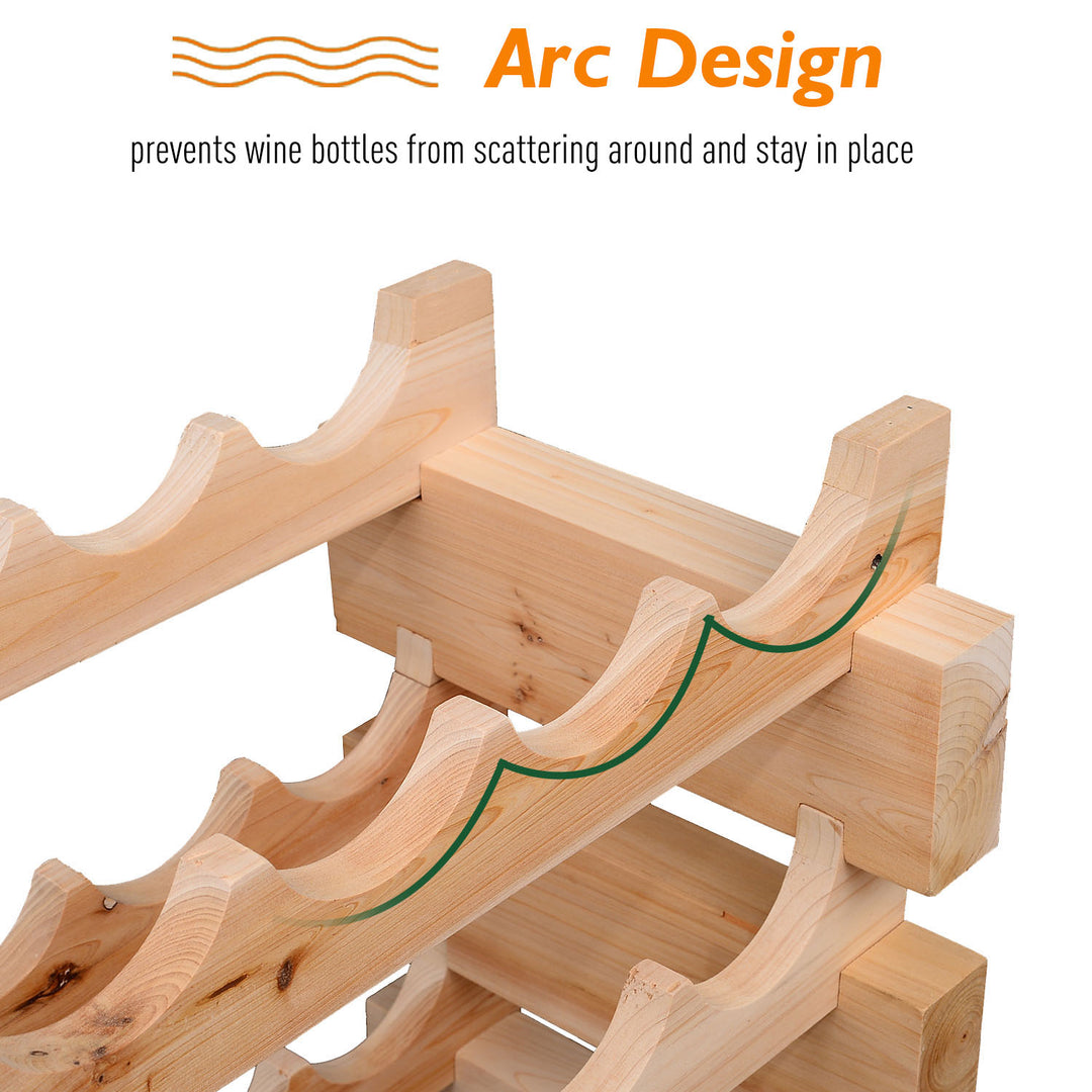 MCL Six-Tier, 72 Bottle Wooden Wine Rack - Natural