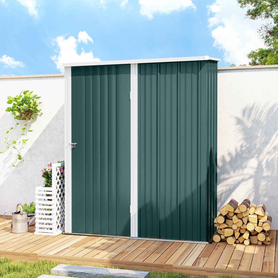 5.3 x 3.1ft Corrugated Steel Garden Shed - Green