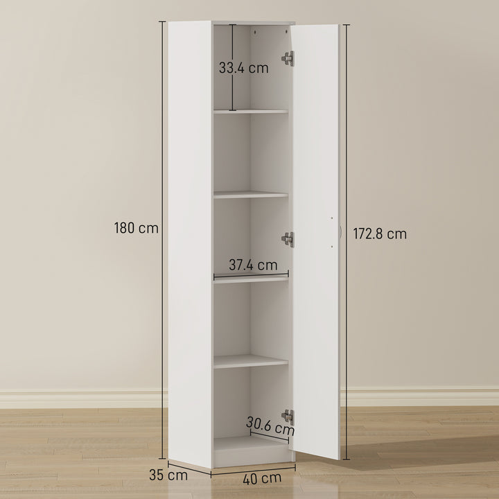 180cm Tall Kitchen Cupboard, Freestanding 5-Tier Pantry Storage Cabine