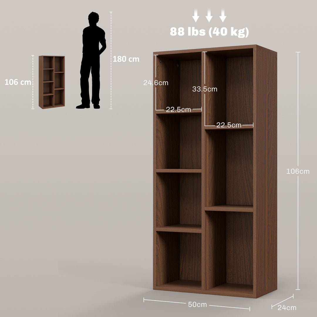 Seven-Cube Bookcase - Walnut Wood Effect