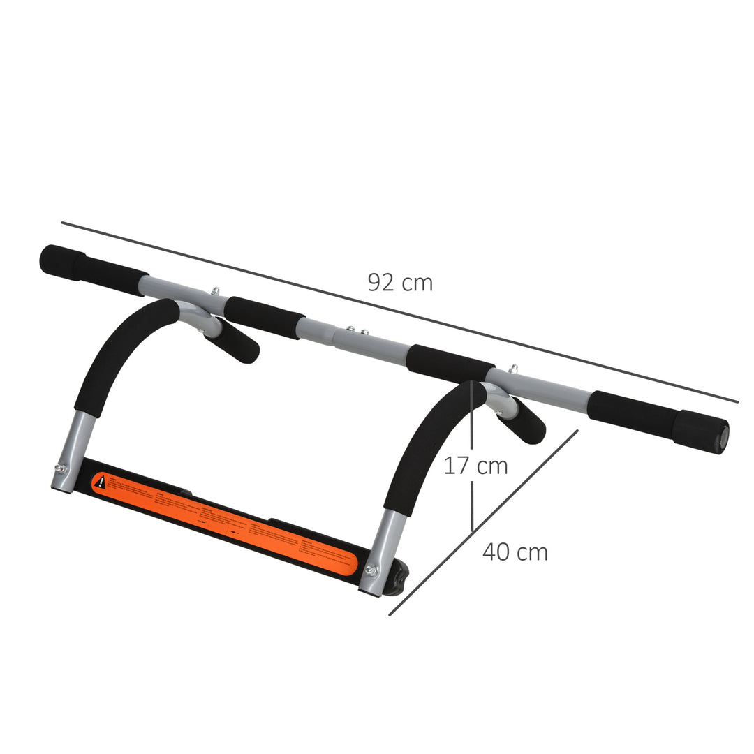 MCL Pull-Up Bar for Doorway, Home Fitness Door Horizontal Push up Bar for Indoor Gym Upper Body Workout, Grey