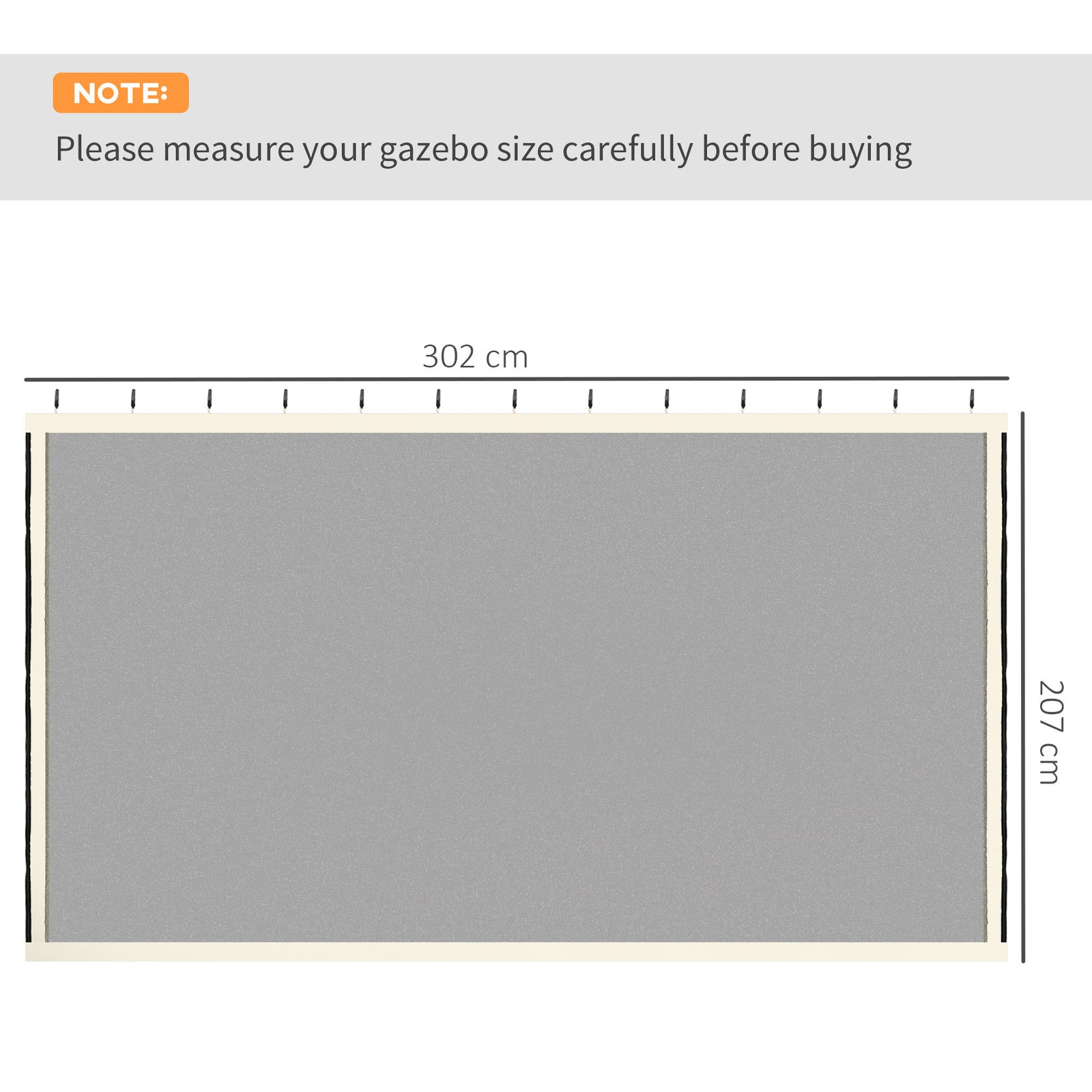 302 x 207cm Universal Replacement Mesh Sidewall Netting for Patio Gaze