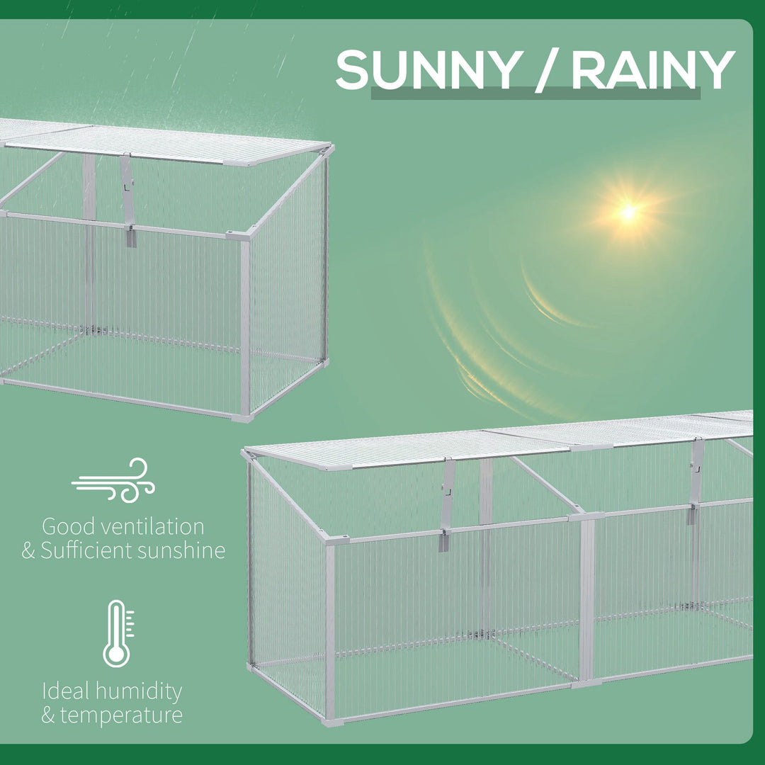 Outsunny Polycarbonate Greenhouse, Aluminium Cold Frame for Flower Vegetable Plants, 180 x 51 x 51 cm