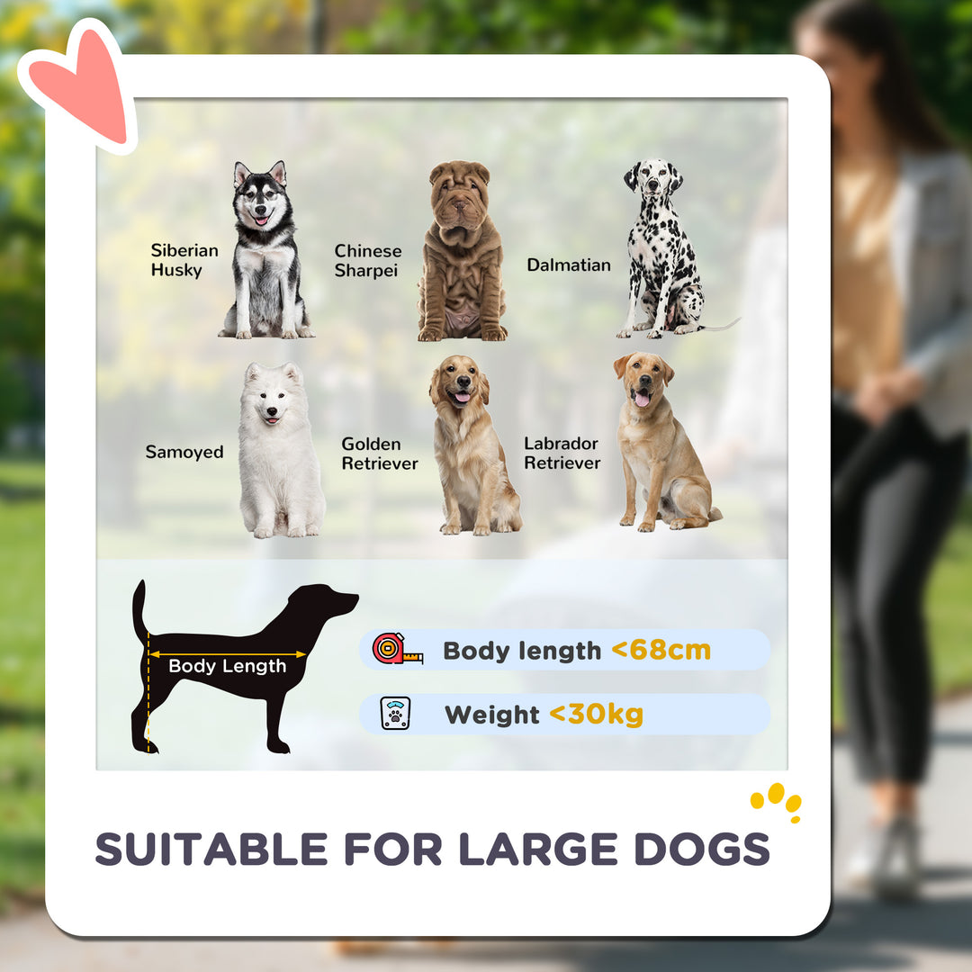 Foldable Pet Stroller for Large Dogs with 4 Big Wheels, Shock-Absorbing Frame, Safety Leashes, Brakes, Dark Grey