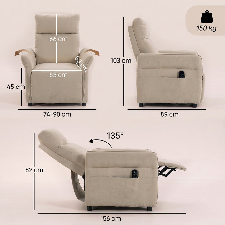 Recliner Armchair, Push Back Recliner Chair with Massage &amp; Heat - view 3