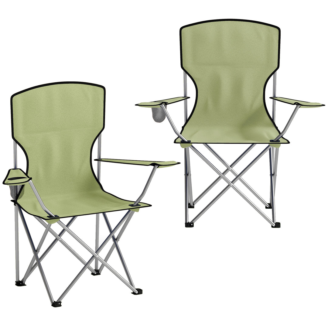 Camping Chair Set of 2 Portable Folding Outdoor Camp Chair with Cup Ho