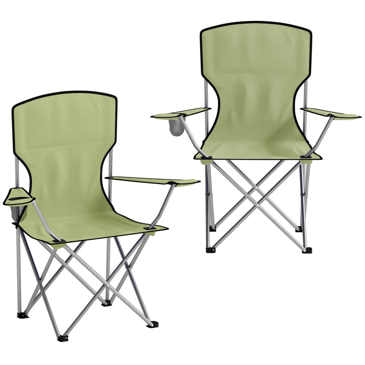 Camping Chair Set of 2 Portable Folding Outdoor Camp Chair with Cup Ho