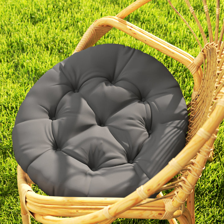 Set of Two Φ60cm Outdoor Cushions - Dark Grey