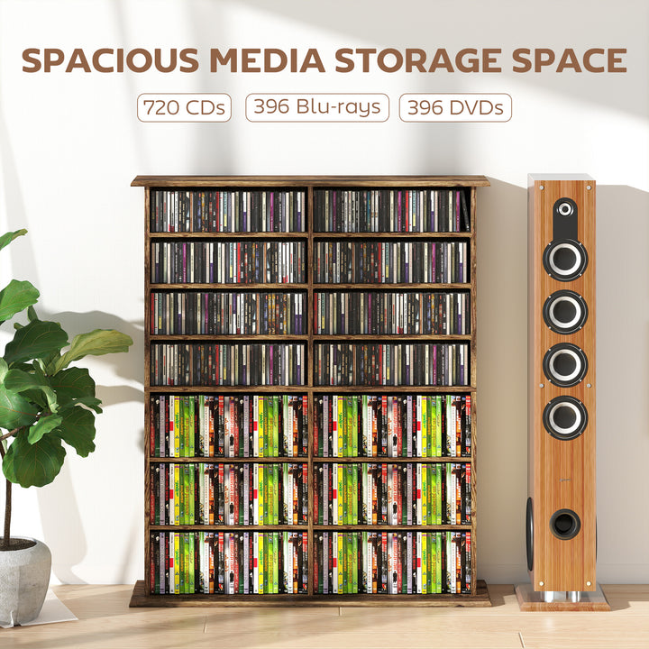 MCL 16-Compartment Media Shelf - Rustic Brown