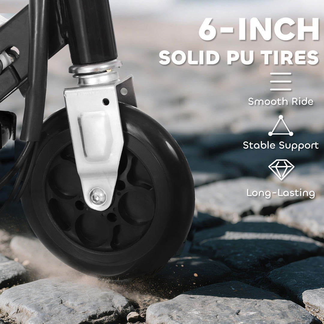 MCL Powered E-Scooter Ride-On, with Brakes, Adjustable Seat, Adjustable Handlebars, Black