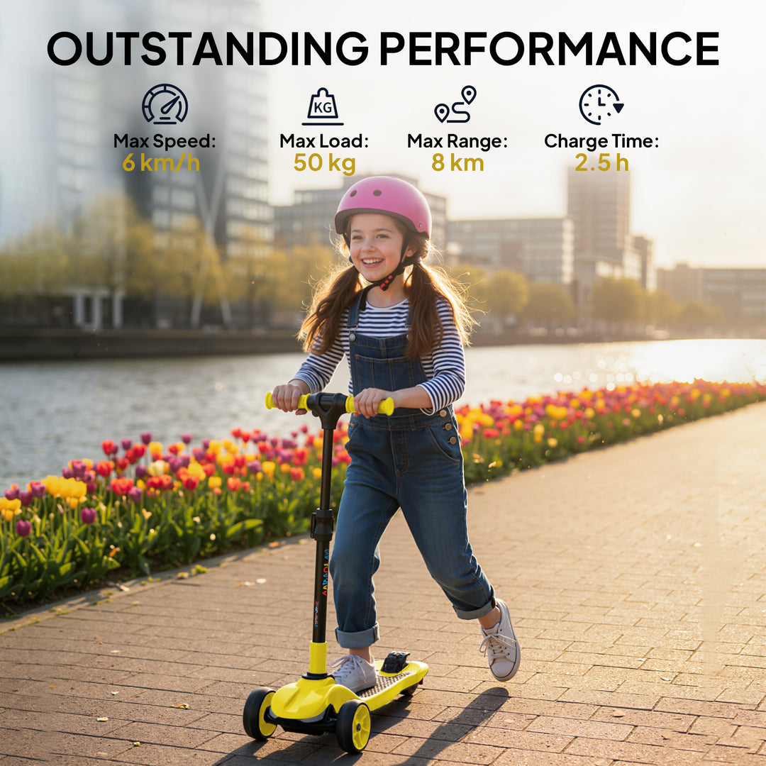 Three-Wheel Foldable Electric Scooter for Kids Aged 6-10 Years