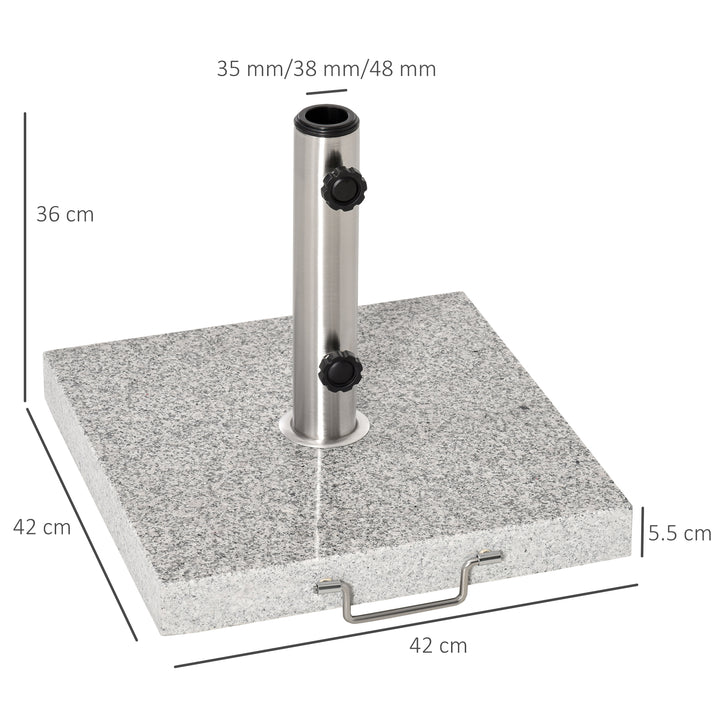 Outsunny 28kg Marble Stand Garden Umbrella Base, Durable Parasol Holder for Patio Furniture, Outdoor Sunshade Support
