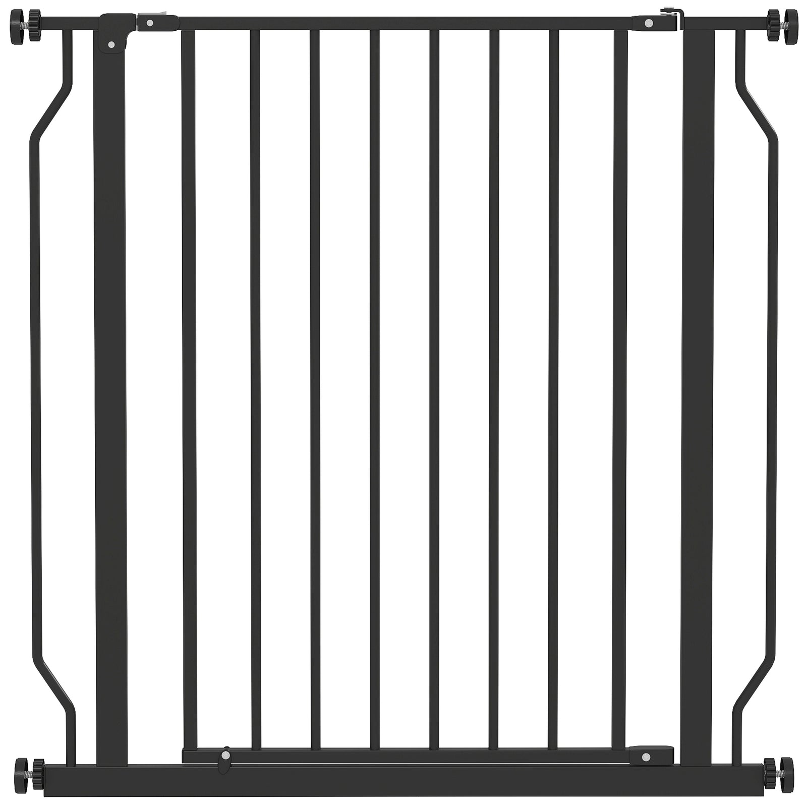 Extra Wide Dog Safety Gate, with Door Pressure, for Doorways, Hallways, Staircases - Black