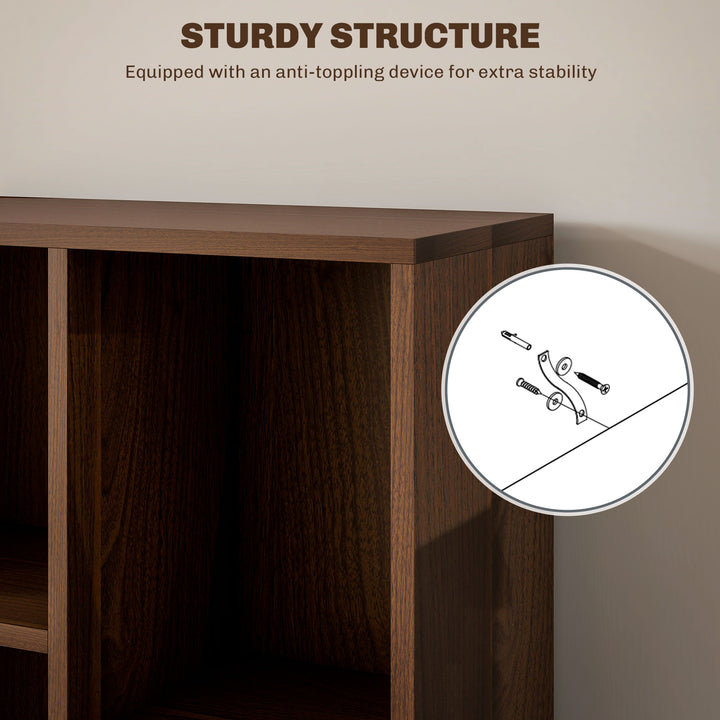 Seven-Cube Bookcase - Walnut Wood Effect