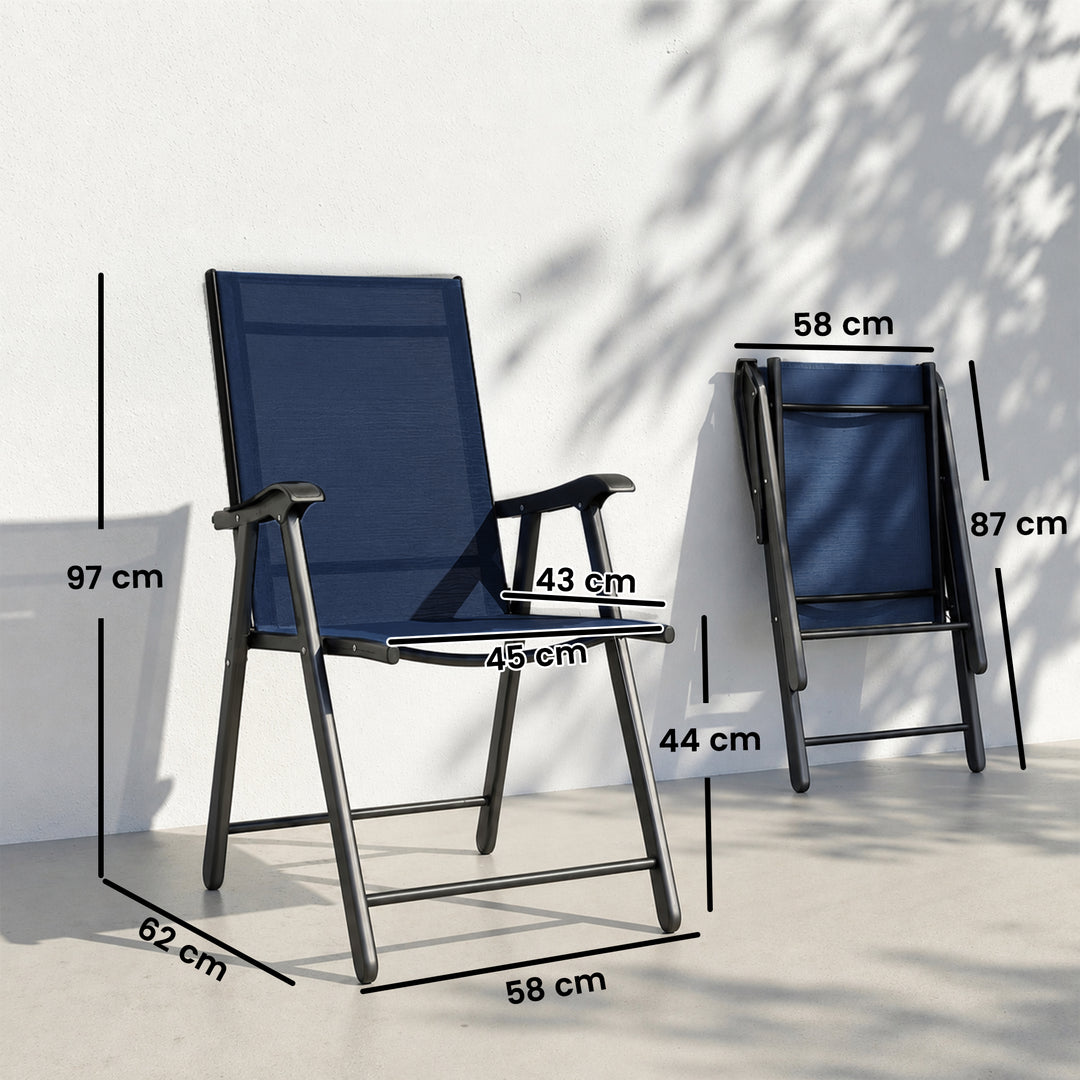 Folding Garden Chairs Set of 4, Foldable Garden Dining Chairs with Hig