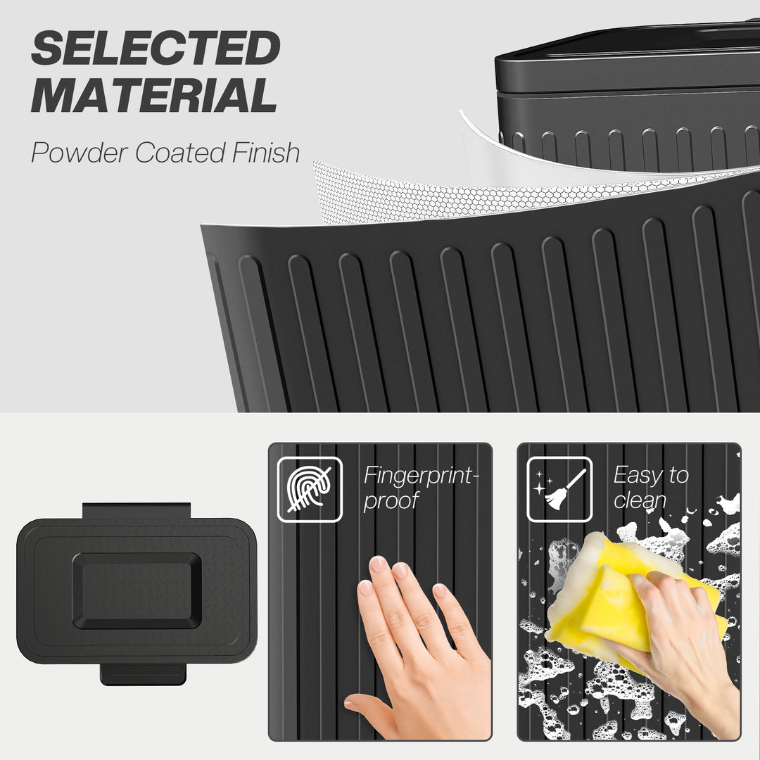 40L Dual Compartment Rubbish Bin, with Soft-Close Lid - Black