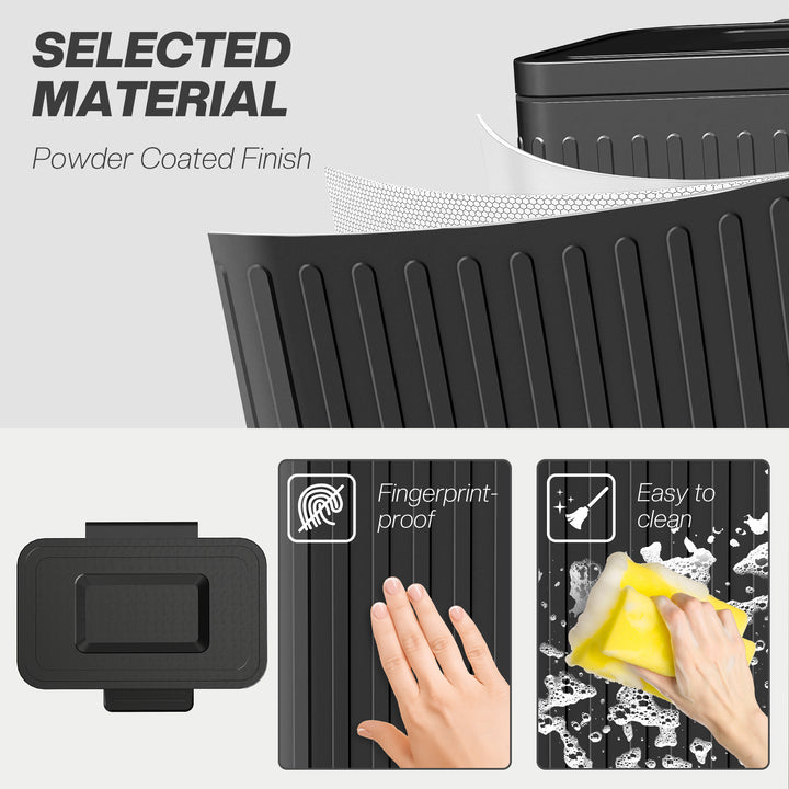 40L Dual Compartment Rubbish Bin, with Soft-Close Lid - Black
