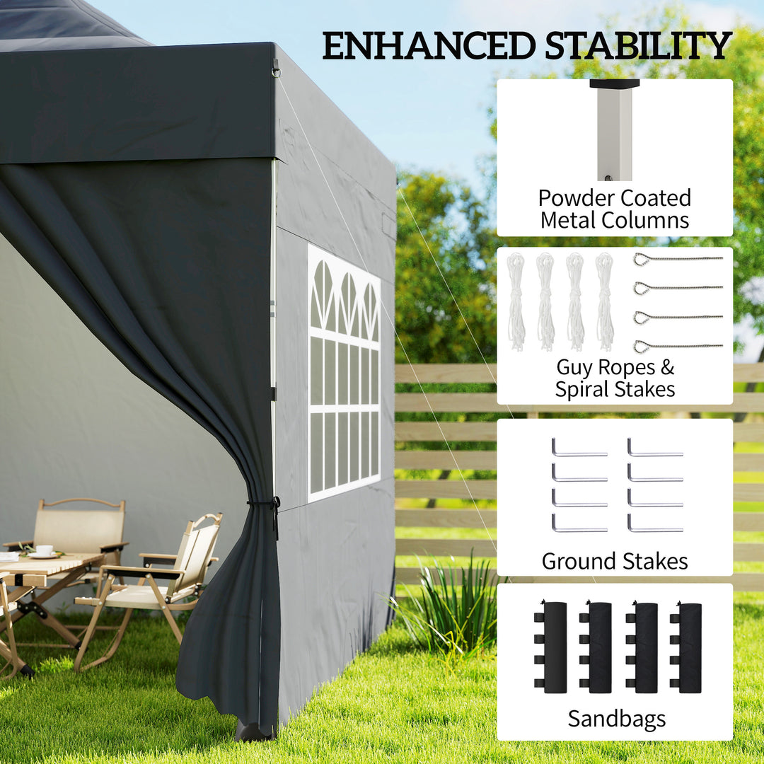 3 x 3 m Pop Up Gazebo with Sidewalls, UPF50+ Heavy Duty Garden Party T