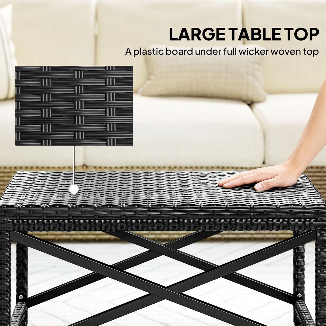Outdoor Coffee Table Side Table with X-Shape Frame for Patio, Balcony,