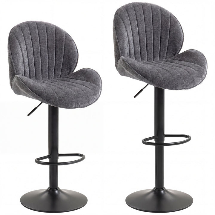 Bar Stools Set of 2, Swivel Barstools with Back, Adjustable Height and