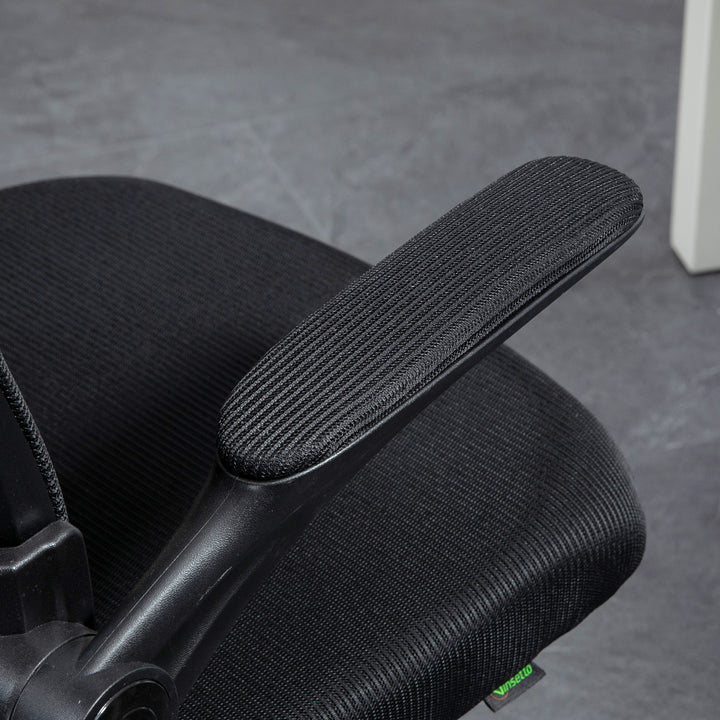 Mesh Back Office Chair, with Flip-Up Arms - Black
