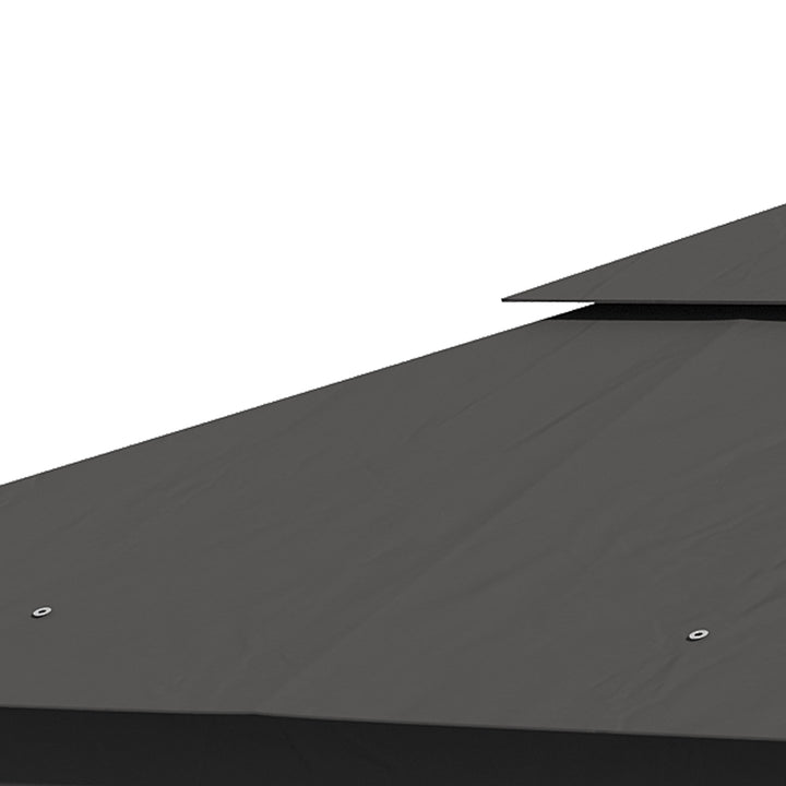 3 x 3(m) Steel Frame Double Roof Garden Gazebo - Grey
