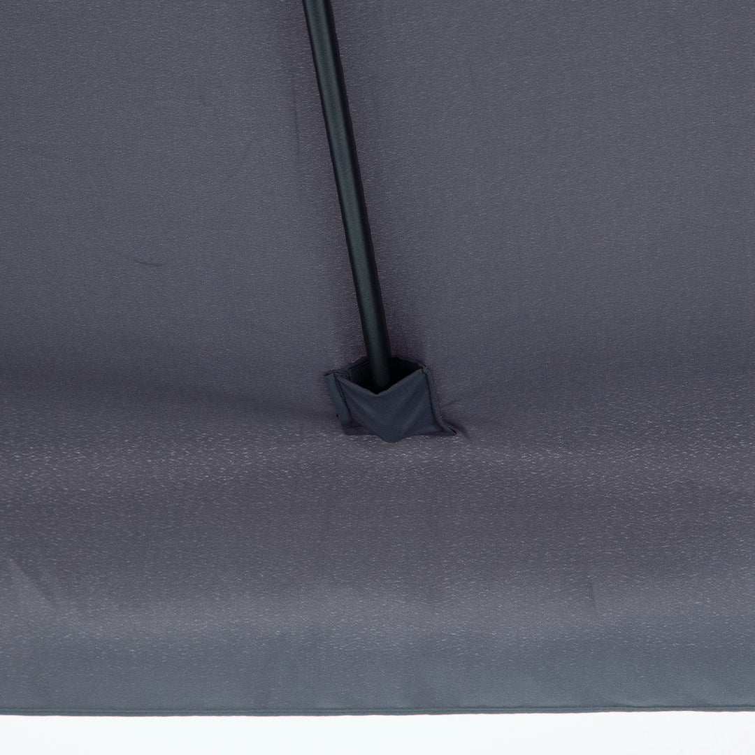 2.3m Half Parasol Semi Round Umbrella Patio Metal Frame Crank Handle for Balcony-- NO BASE INCLUDED, Grey