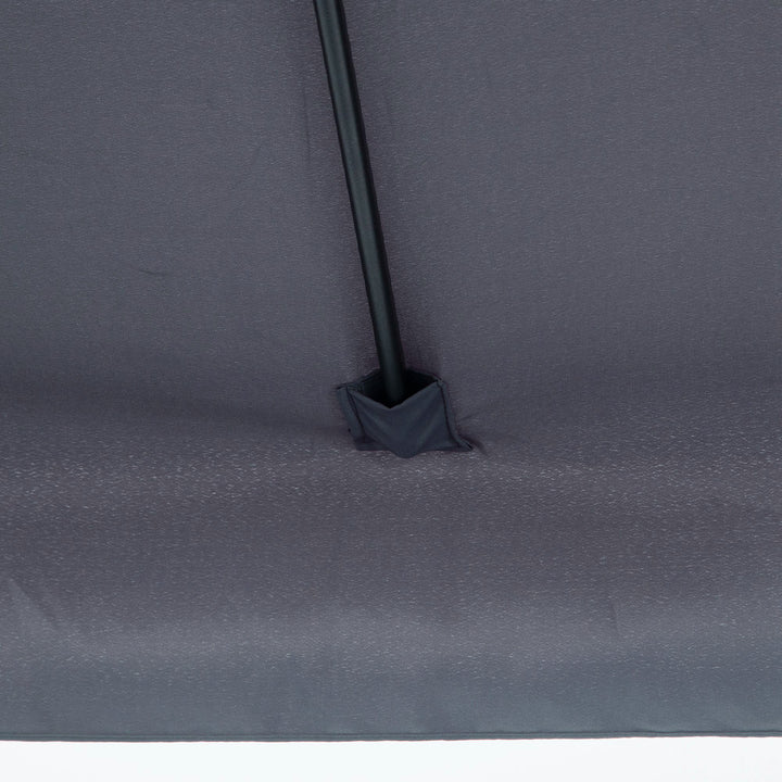 2.3m Half Parasol Semi Round Umbrella Patio Metal Frame Crank Handle for Balcony-- NO BASE INCLUDED, Grey