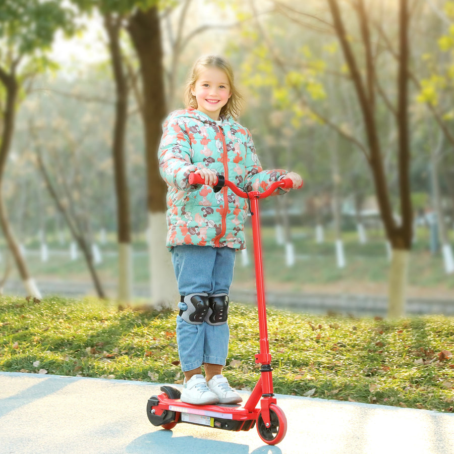 AIYAPLAY Electric Scooter for Kids 6-14 Years, with Colourful Lights, Red