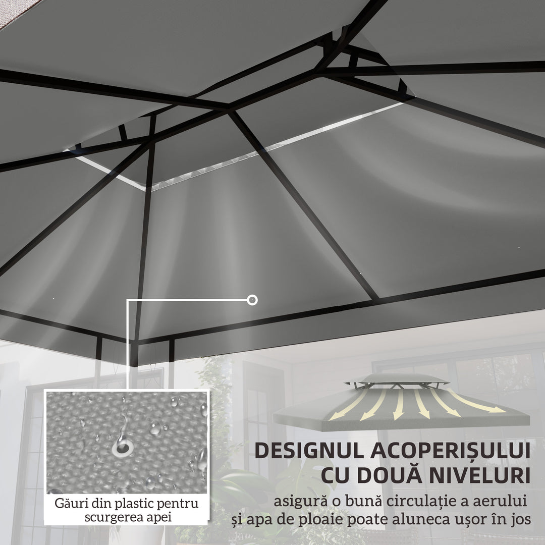 Gazebo Roof Replacement, for 3 x 4m Frames - Light Grey
