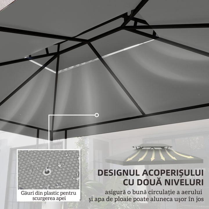 Gazebo Roof Replacement, for 3 x 4m Frames - Light Grey