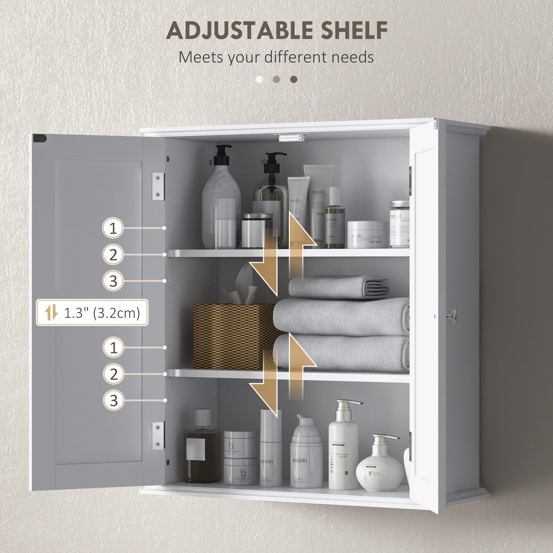Bathroom Wall Cabinet, 3-Tier Wall-Mounted Bathroom Storage Cabinet wi
