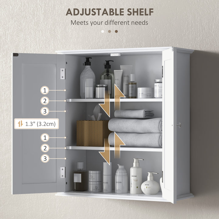 Bathroom Wall Cabinet, 3-Tier Wall-Mounted Bathroom Storage Cabinet wi