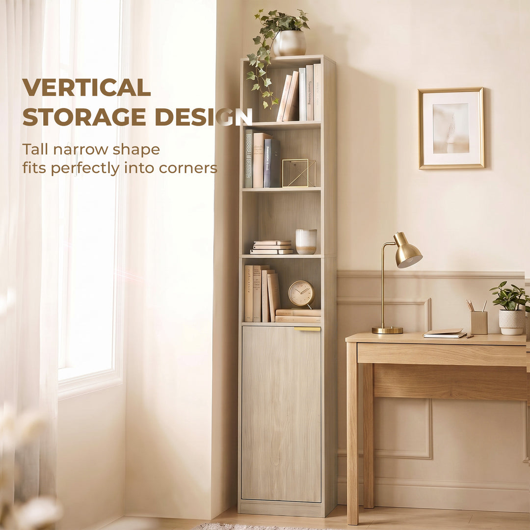 Bookcase Adjustable Shelf Bookshelf Anti-Tip Hardware 6-Tier Storage C