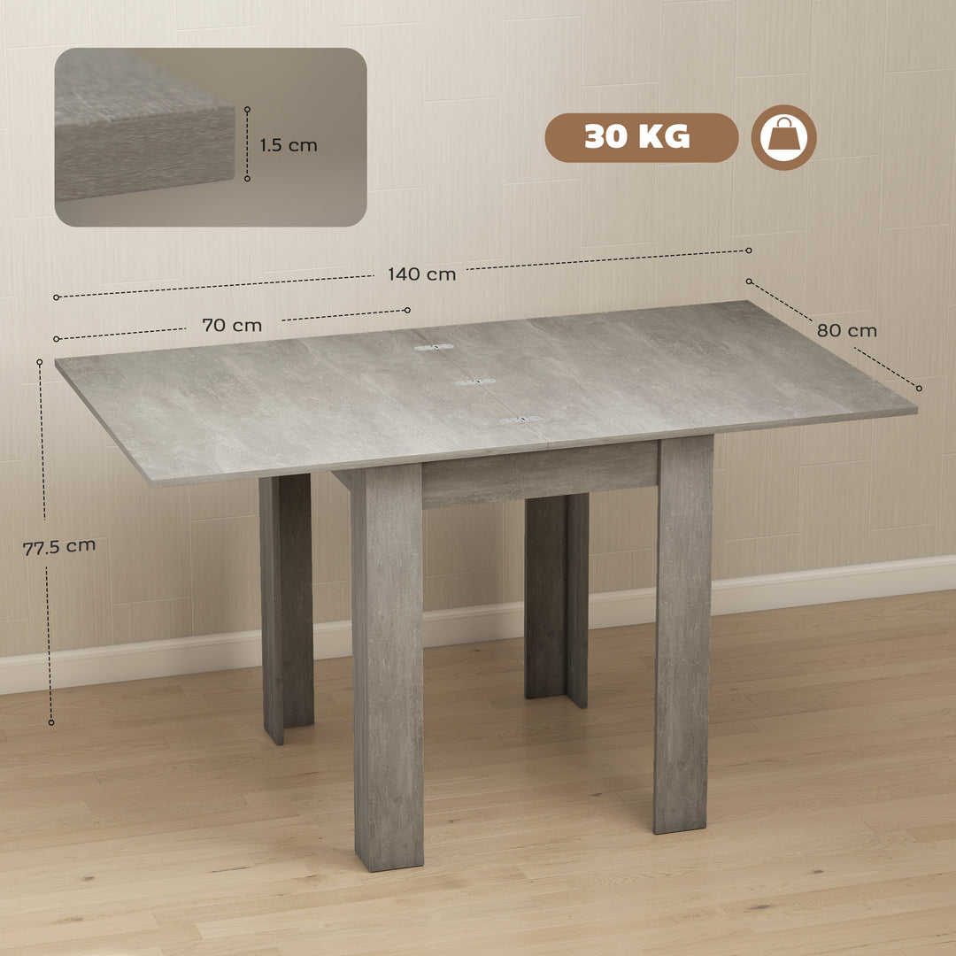 Folding Dining Table for 4-6, Rectangular Extendable Drop Leaf Table f