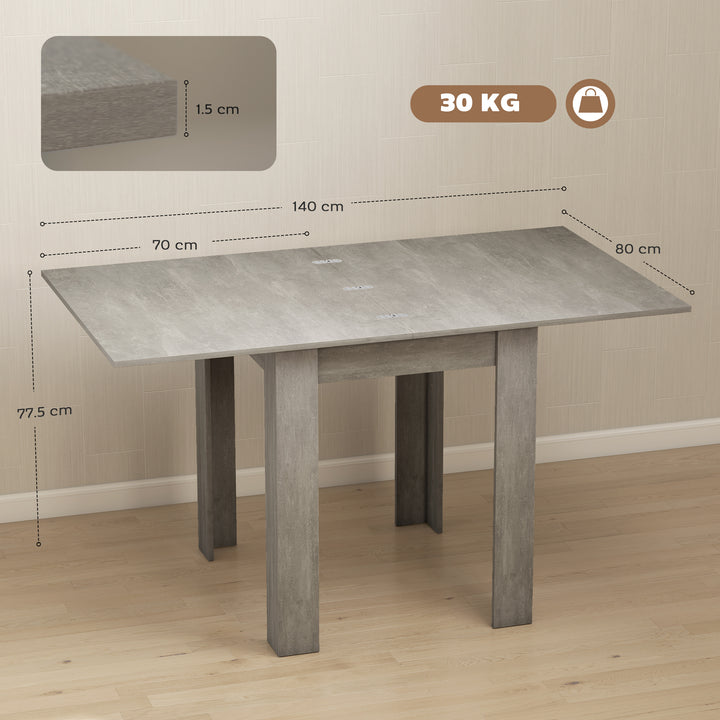 Folding Dining Table for 4-6, Rectangular Extendable Drop Leaf Table f