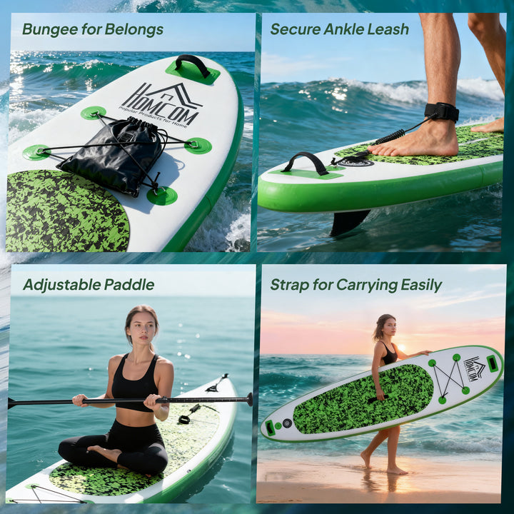 MCL Inflatable Stand Up Paddle Board, 10' x 30" x 4", Non-Slip SUP, with ISUP Accessories, Hand Pump, 3 Fins, Adj Paddle for Youth Adult Beginners/Experts