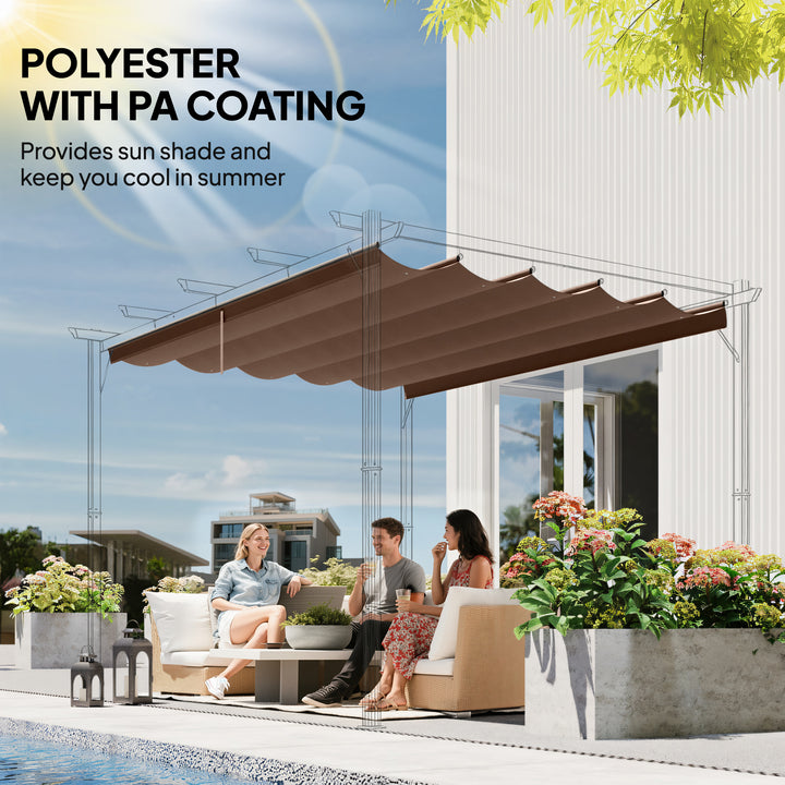 Retractable Pergola Cover, 3.5 x 2.6 m Replacement Canopy Fabric for 4
