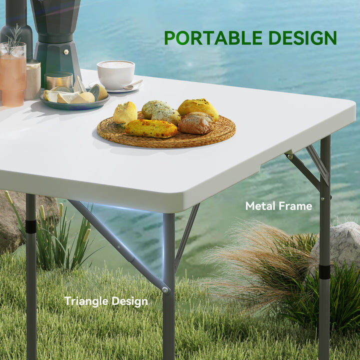 34/74cm Folding Camping Table, with Handle - White